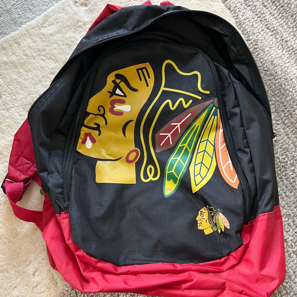 Small backpack, Chicago Blackhawks. Used but in good condition